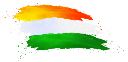 Indian flag paint splashes, National flag watercolor art theme.