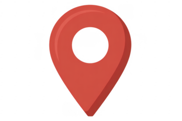 Red map pin location navigation pointer isolated on a transparent background