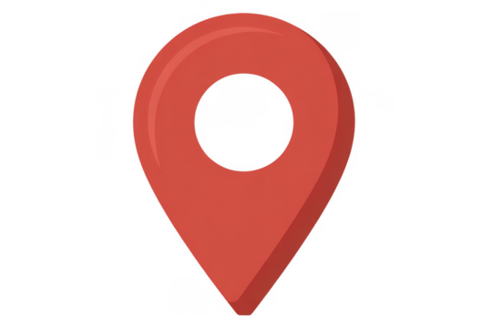 Red map pin location navigation pointer isolated on a transparent background - Powered by Adobe