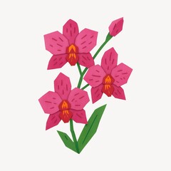 Fototapeta premium Vibrant paper orchid illustration