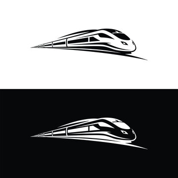 high speed train modern logo. high speed train icon.