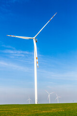 Nice view of the windmill fields in Wielowiec in Poland.