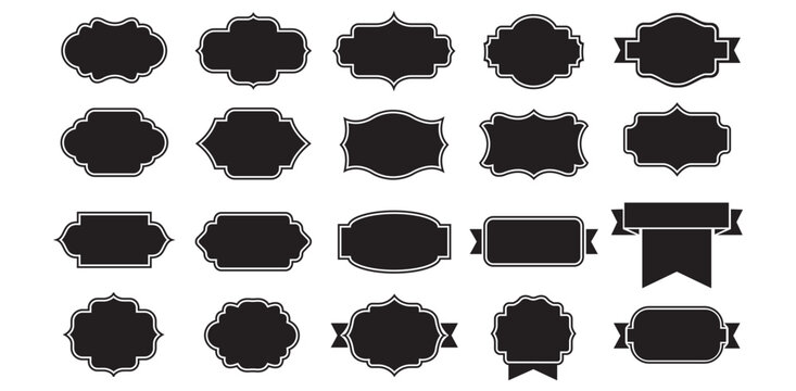 Vintage decorative frames labels banners set Classic elegant ornate borders blank vector shapes graphic design templates
