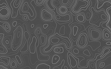 Abstract topographic map background. Green topographic terrain lines on a beige background. Topographic map contour lines backdrop. Vector