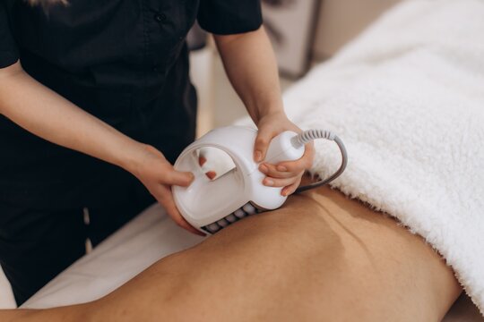 Person receiving professional anti cellulite endermologie treatment