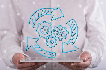 Fotobehang Natuur Park Concept of business dynamic  © thodonal