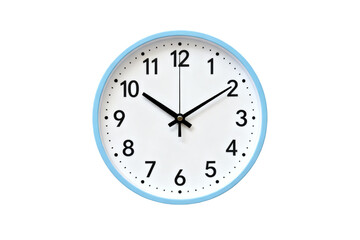 Fototapeta premium Round Wall Clock with Blue Frame and White Face