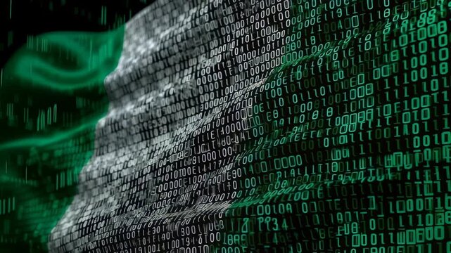Exploring binary code and digital patterns on a dark background in a tech-inspired animation