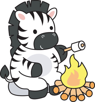 Illustrations of cute Zebra character clip art for kids. Zebra 