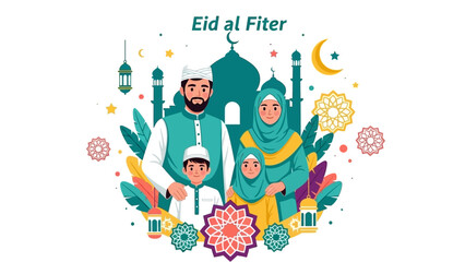 Obraz premium familly celebrations ramadhan