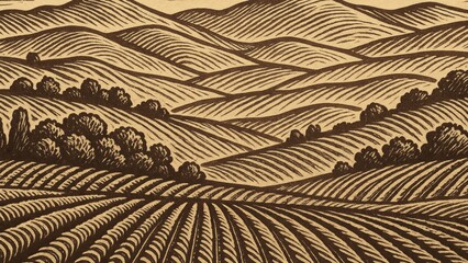 Obraz premium Vintage rural landscape desktop wallpaper