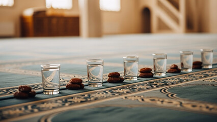 tables iftar with dates ramadan moment