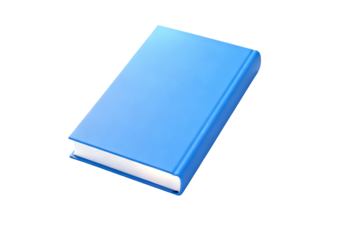 Blue Hardcover Book Illustration on White Background