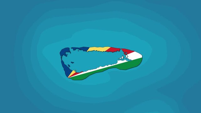 Aldabra Islands map with flag animation