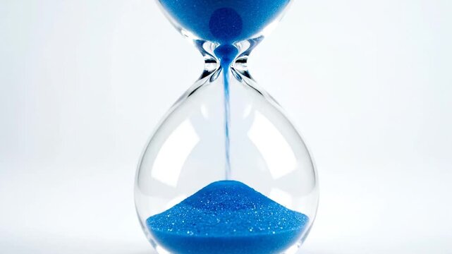Blue Sand Hourglass The Passage of Time, time symbolism concept