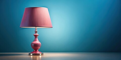 Elegant Table Lamp with Pink Shade and Blue Base , pink, table
