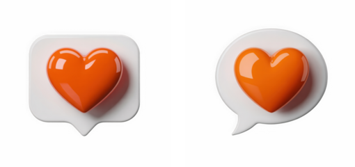 Heart message emoji icons, romantic love chat symbols, cute valentine stickers