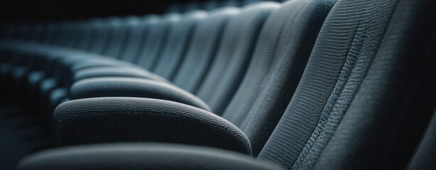 The Theater Seats In A Moody Cinematic Interior With Shallow Depth Of Field