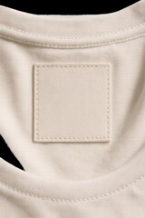 Blank clothing label closeup