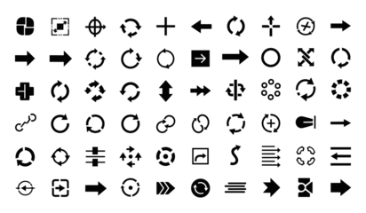 Arrow Navigation Icons Set Directional UI Symbols Vector Collection