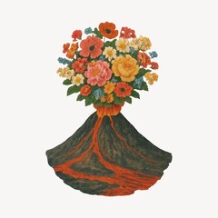 Fototapeta premium Floral eruption vibrant bouquet