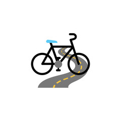 Fototapeta premium Bicycle on Winding Road Path Icon