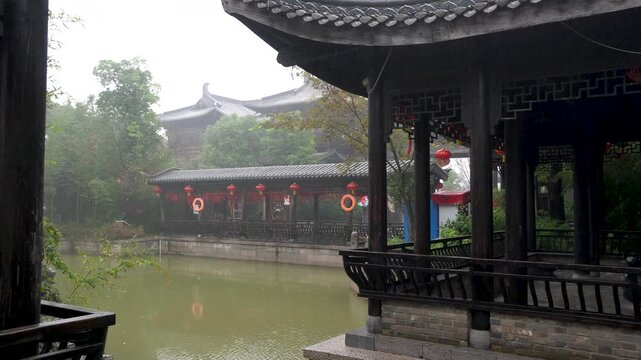 QIfeng Garden in Zhuxian Town, Kaifeng City, Henan Province, China - A Garden of Traditional Chinese Garden Style in the Jiangnan Style
