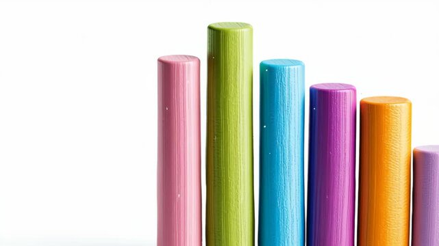Personal budget planning with colorful wooden blocks and bar chart for effective budget management
