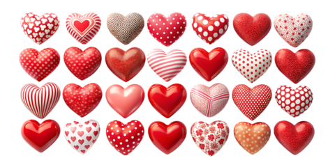 Multiple red and white hearts on black background red hearts