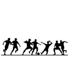 Soccer Players Line Up Free Kick Wall Silhouette