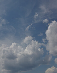 Obraz premium Abstract image of blurred sky. Blue sky background with cumulus clouds
