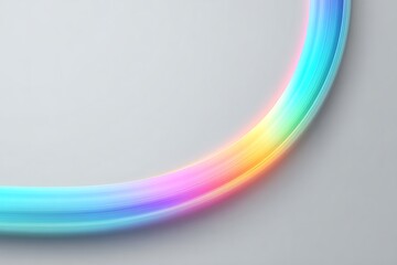 Isolated colorful gradient rainbow arc curving smoothly transparent design