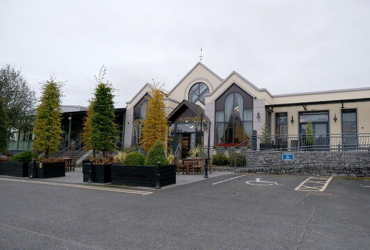 Monaghan, County Monaghan, Ireland. October 7th 2025. Four Seasons Hotel Entrance with Autumn Landscaping and Disabled Parking in Monaghan Ireland