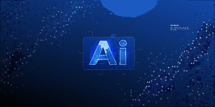 Adobe illustrator ai logo displayed against a dark blue speckled background