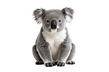 Obraz premium Gray Koala Bear Sitting on White Background