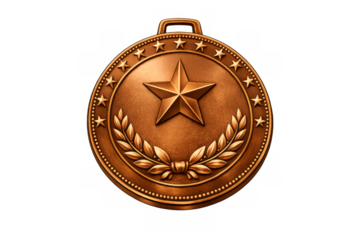 Bronze medal with star and laurel wreath