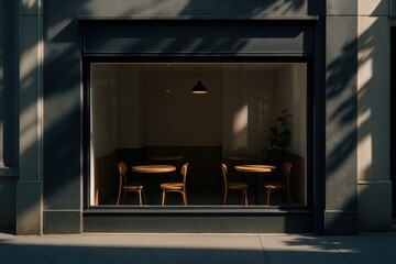 Naklejka premium Minimalist cafe interior design.