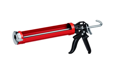 Red caulking gun tool for construction sealant application