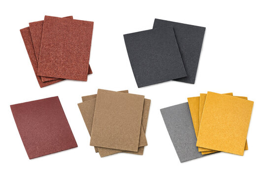 Assorted sandpaper sheets for woodworking and surface preparation
