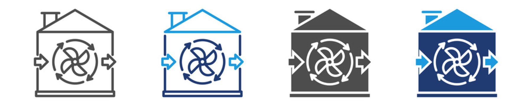 venting system icon set multiple style