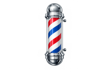 Barber pole indicating barbershop grooming services