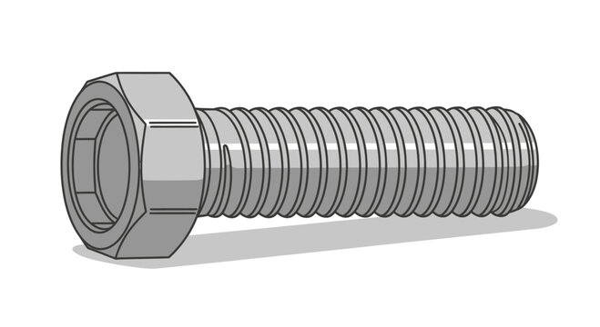 Single metal hardware bolt illustration on a white background.