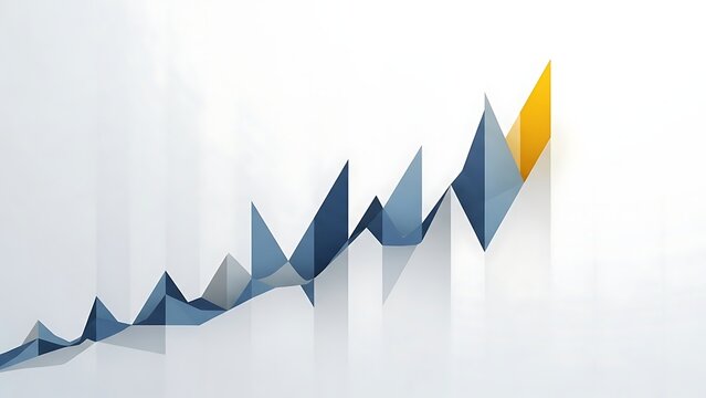 Abstract jagged line graph showing market volatility data - Powered by Adobe