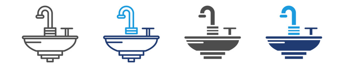 sink icon set multiple style
