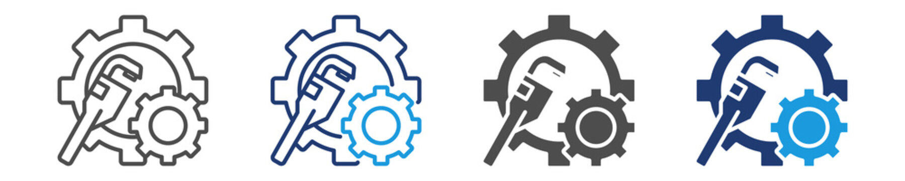 machines icon set multiple style