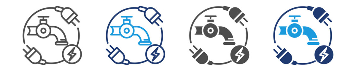 electric icon set multiple style