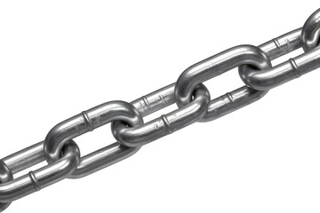 Obraz premium close-up image of a steel chain with a gradient color effect . Isolated on transparent background, png