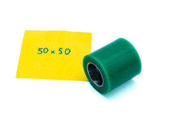 Green Rubber Roller with 50x50 Size Label