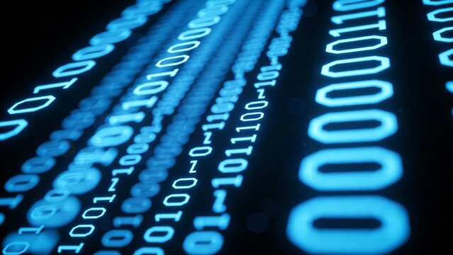 Binary code data stream - Powered by Adobe