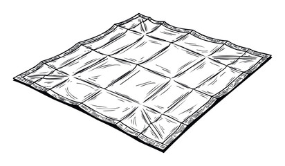 Fototapeta premium Detailed hand drawn quilted fabric surface featuring a symmetrical grid pattern and decorative border ideal for textile product promotion or sewing craft project branding